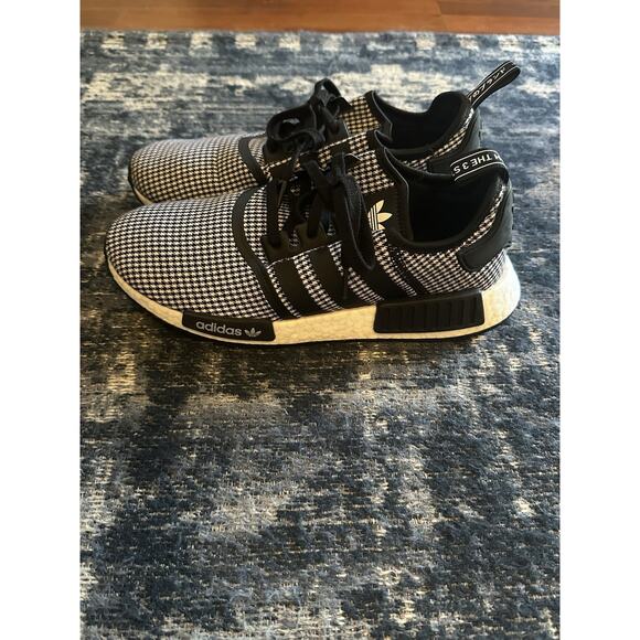 Adidas Originals NMD R1 FV5438 Black White Houndstooth Running Shoes Mens Size11 - Picture 1 of 10